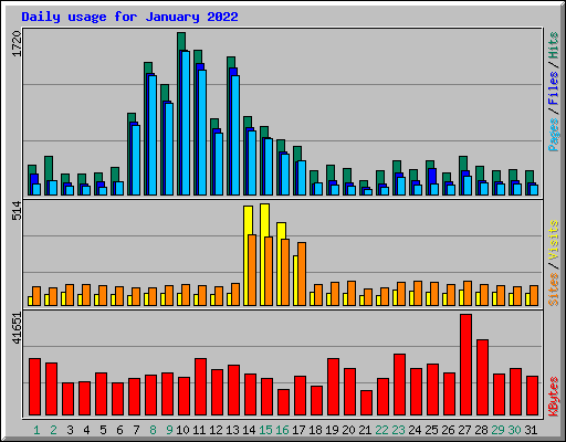 Daily usage for January 2022