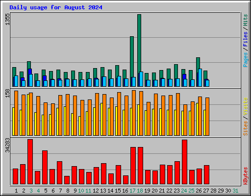 Daily usage for August 2024