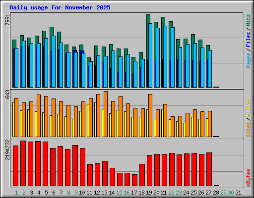 Daily usage for November 2025