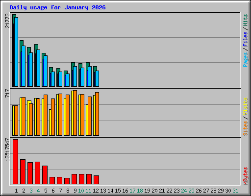 Daily usage for January 2026