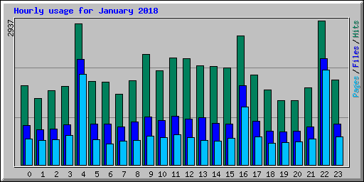 Hourly usage for January 2018