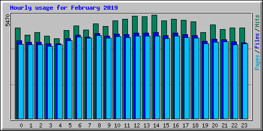 Hourly usage for February 2019