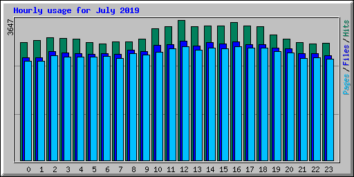 Hourly usage for July 2019