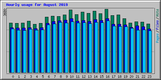 Hourly usage for August 2019