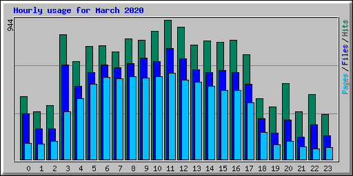 Hourly usage for March 2020