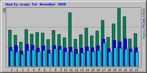 Hourly usage for November 2020