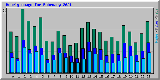 Hourly usage for February 2021