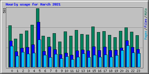 Hourly usage for March 2021