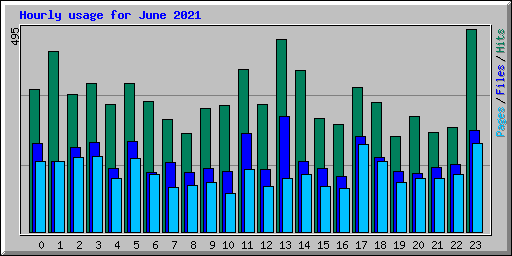 Hourly usage for June 2021