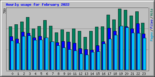 Hourly usage for February 2022