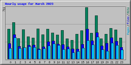 Hourly usage for March 2023