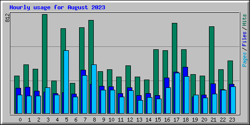 Hourly usage for August 2023