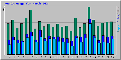 Hourly usage for March 2024