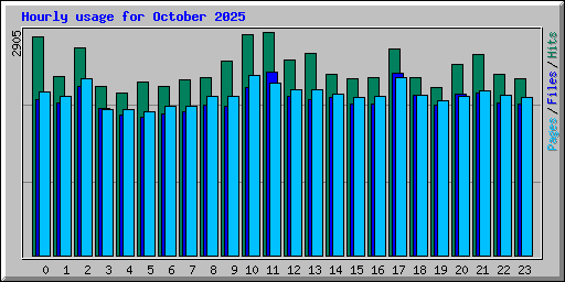Hourly usage for October 2025